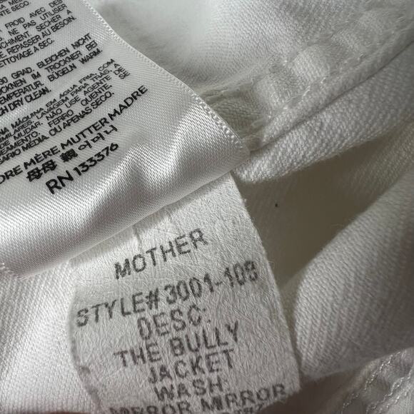 Mother White Denim The Bully Cropped Jacket Size Medium - Picture 8 of 10